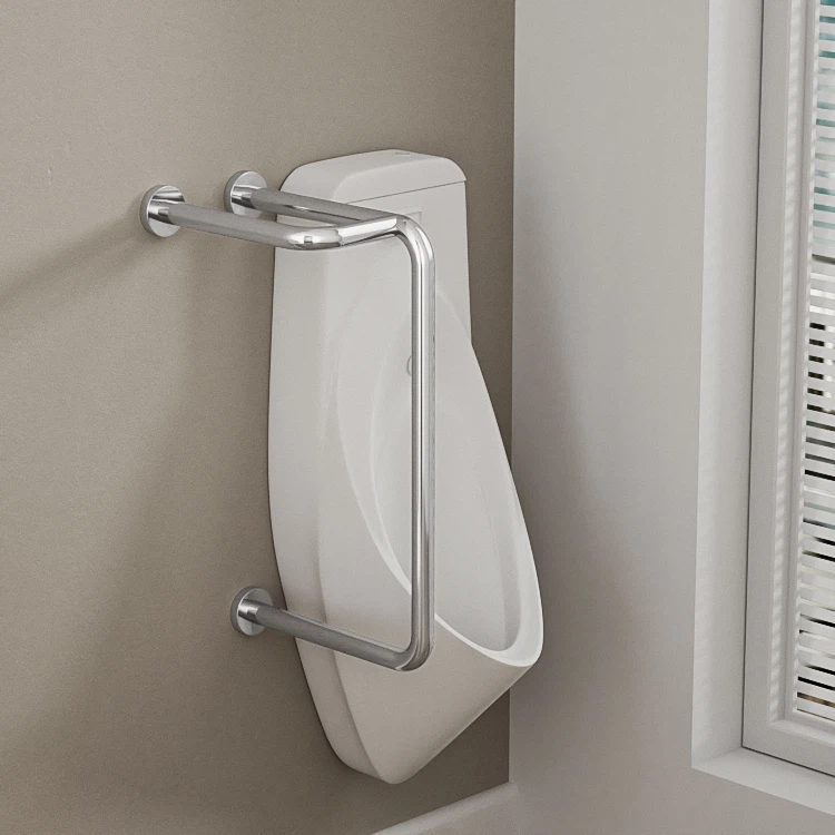 Brushed Stainless Steel Urinal Grab Bars